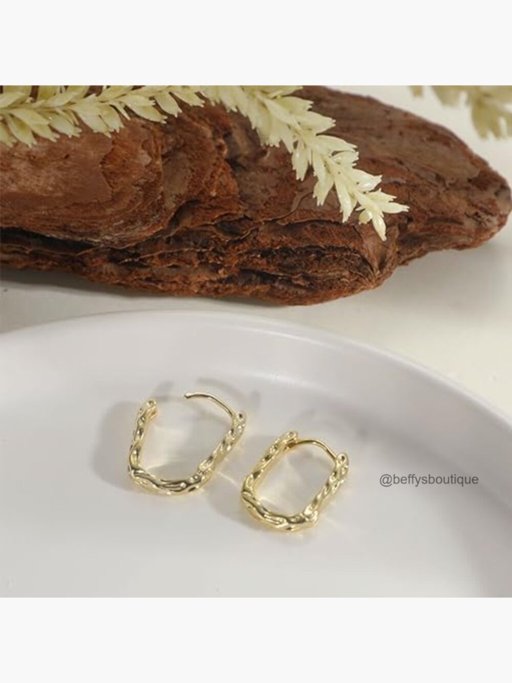 Chunky Gold Hoop Earrings Hypoallergenic Fashion Jewelry Gift - Picture 6 of 6